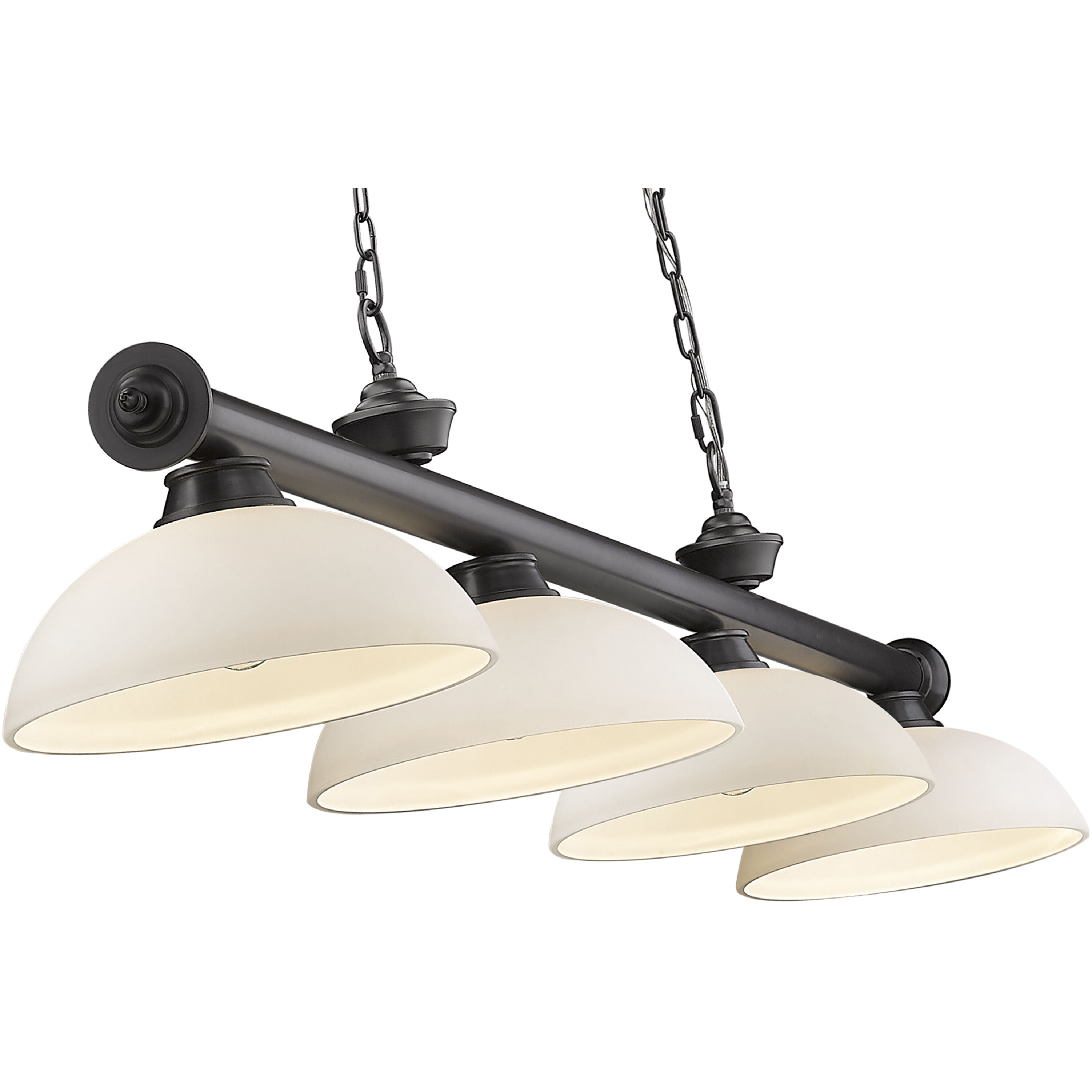 Cordon 4 Light 81.25 inch Bronze Plate Billiard Ceiling Light in Matte Opal Glass