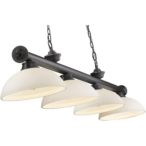 Cordon 4 Light 81.25 inch Bronze Plate Billiard Ceiling Light in Matte Opal Glass