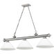 Cordon 3 Light 57.25 inch Brushed Nickel Billiard Ceiling Light in Matte Opal Glass