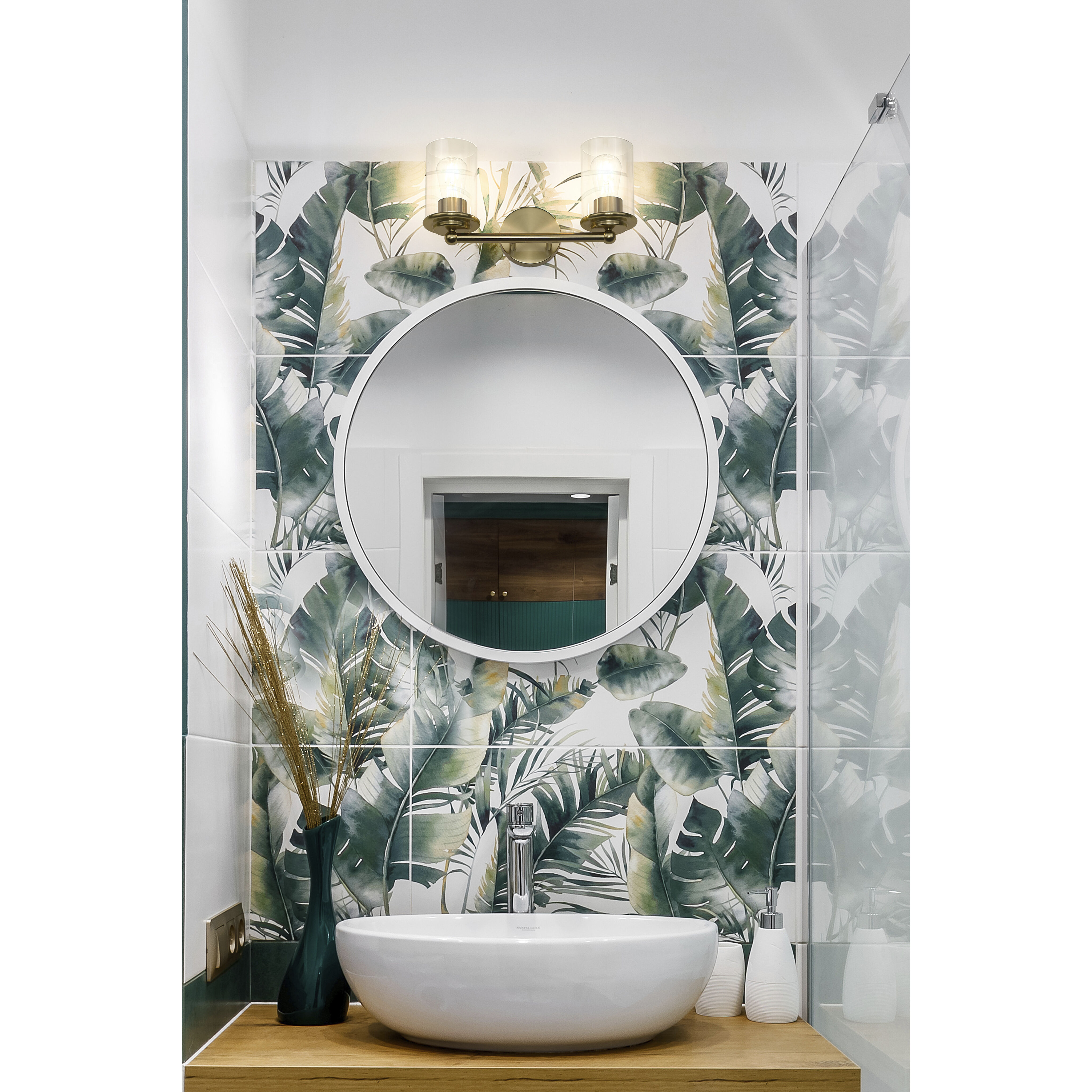 Thayer 2 Light 16 inch Luxe Gold Vanity Wall Light