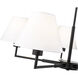 Leila 5 Light 34 inch Matte Black Chandelier Ceiling Light