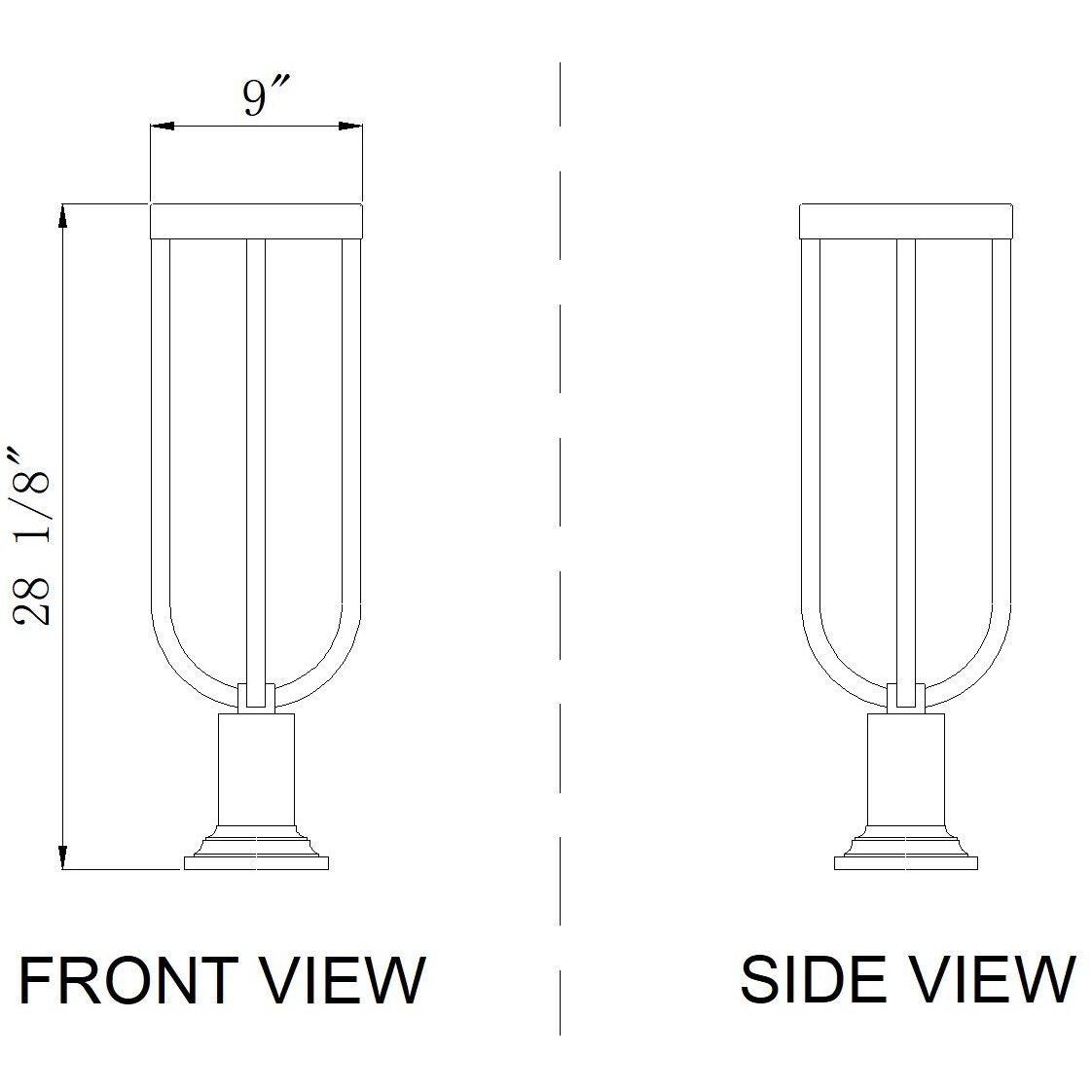 Leland LED 28.25 inch Sand Black Outdoor Pier Mounted Fixture