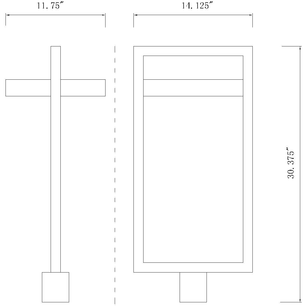 Luttrel LED 30.5 inch Black Outdoor Post Mount Fixture