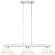 Cobalt 3 Light 46 inch Brushed Nickel Billiard Ceiling Light in Angular Matte Opal Glass