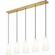 Farrell 5 Light 42 inch Modern Gold Linear Chandelier Ceiling Light