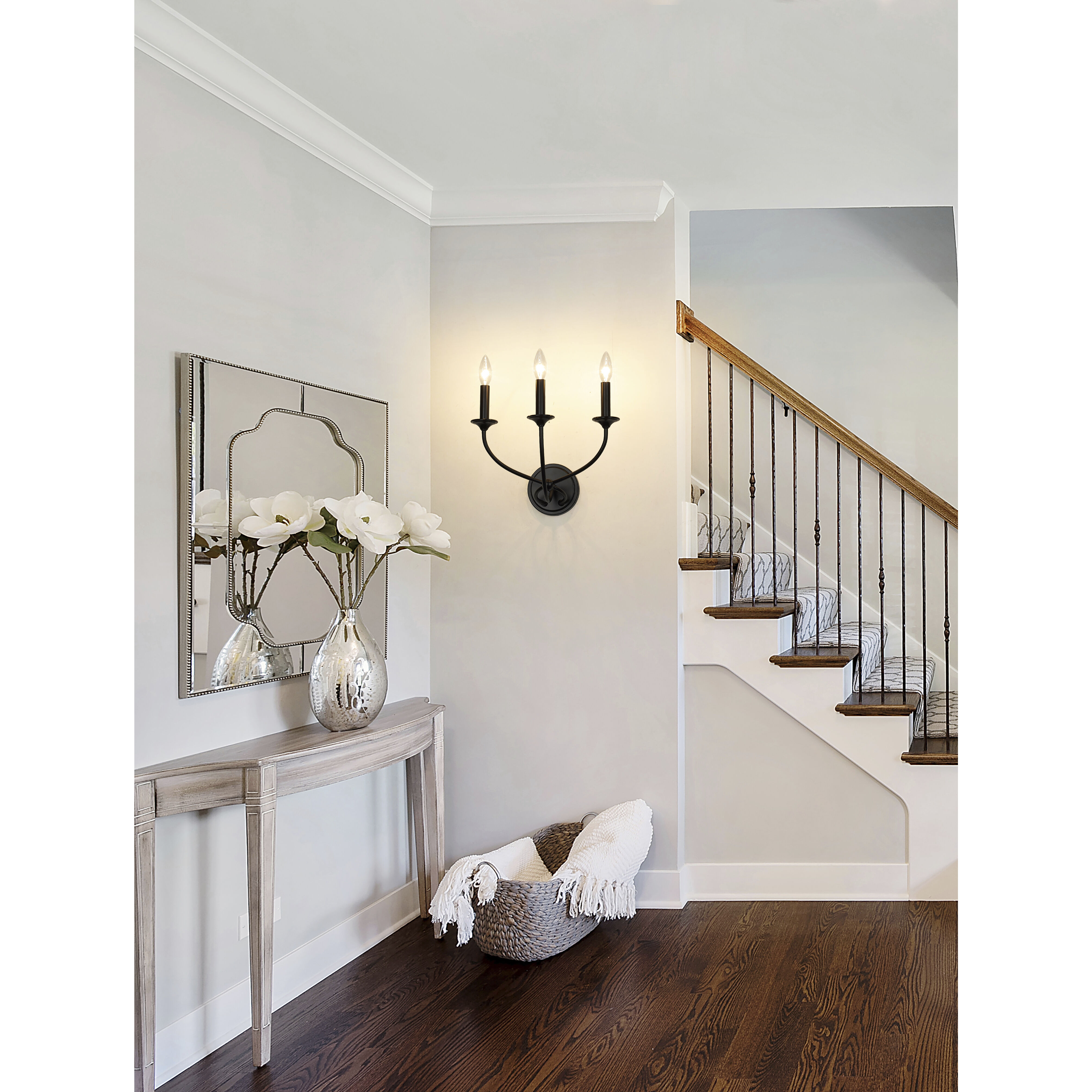 Arabella 3 Light 14 inch Matte Black Wall Sconce Wall Light