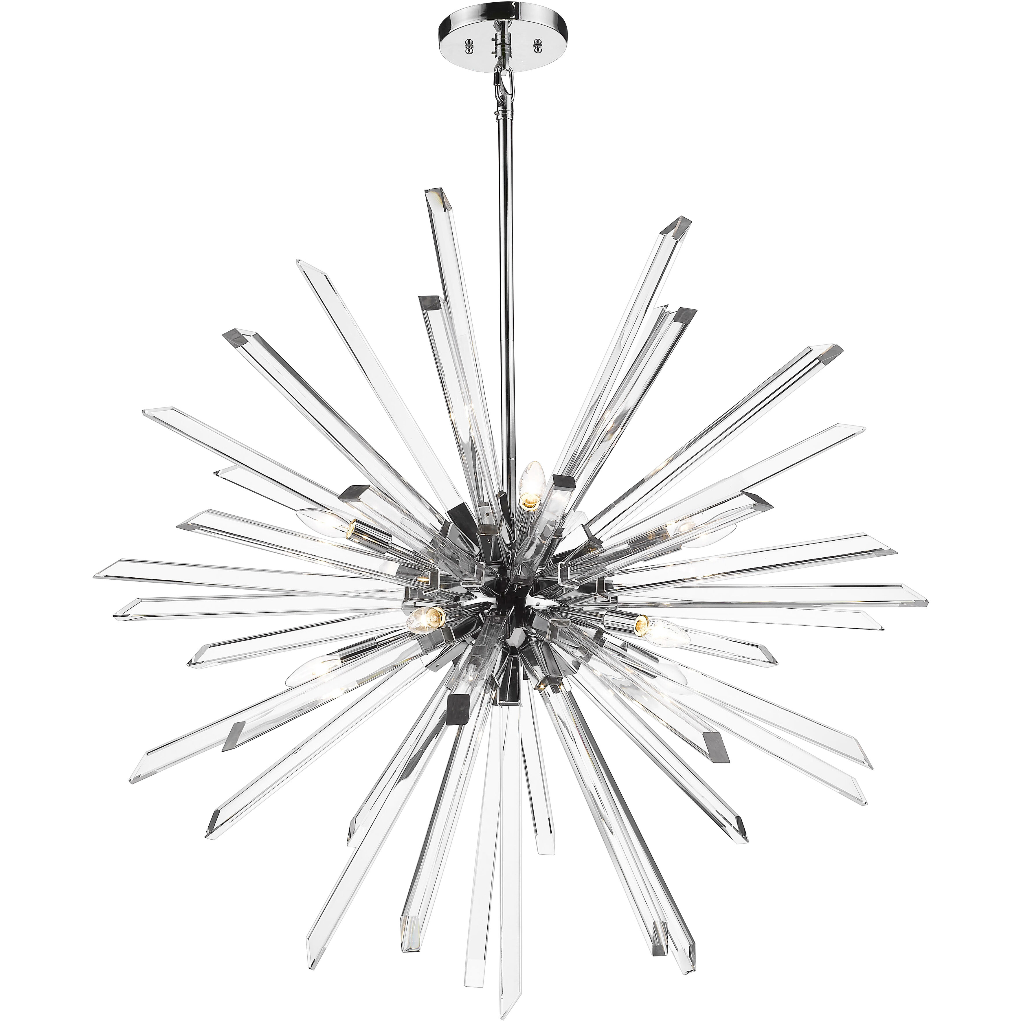 Burst 10 Light 41.5 inch Chrome Chandelier Ceiling Light in 84