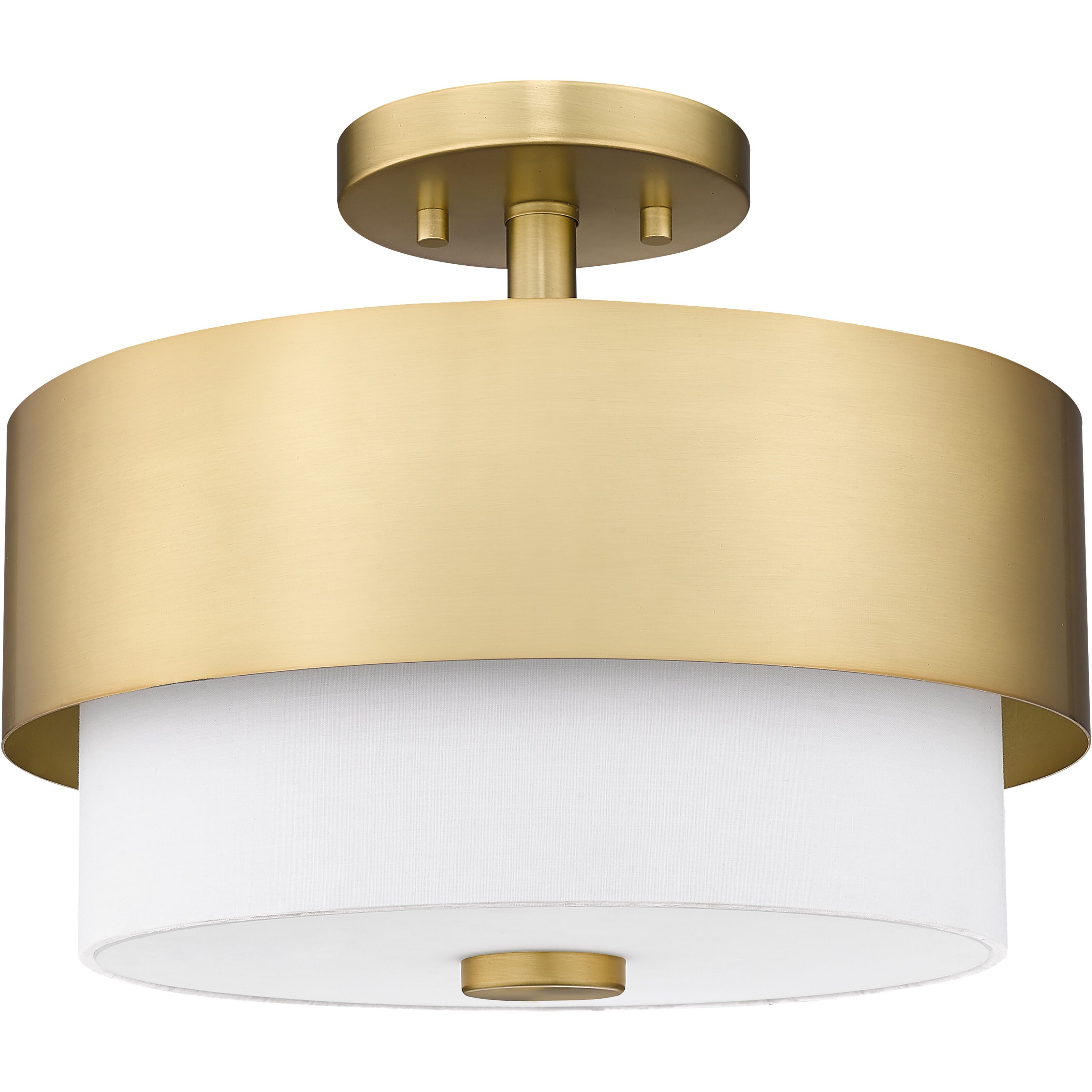 Counterpoint 2 Light 13 inch Modern Gold Semi Flush Mount Ceiling Light