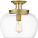 Joliet 1 Light 13 inch Olde Brass Semi Flush Mount Ceiling Light