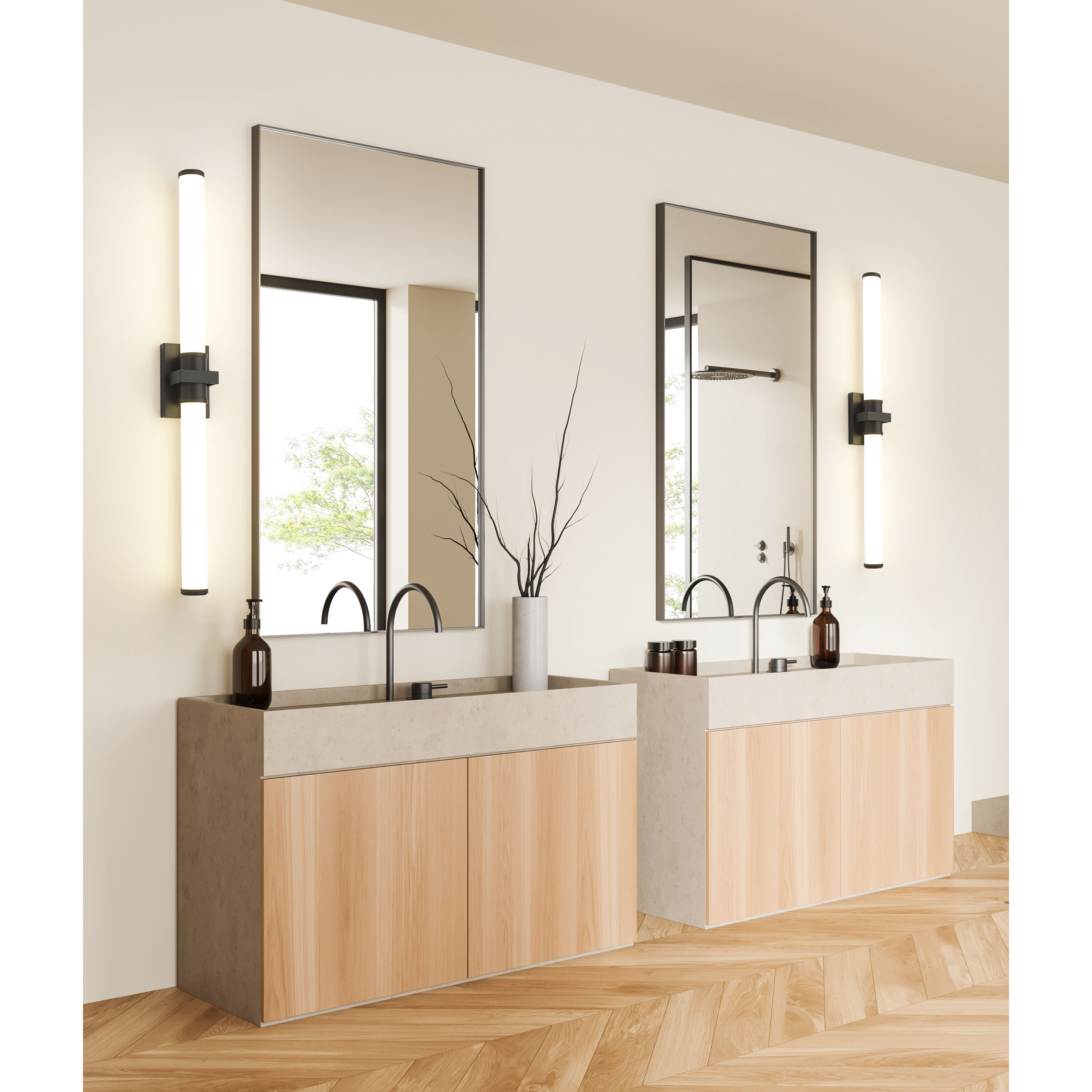 Idris LED 40.5 inch Matte Black Bath Vanity Wall Light