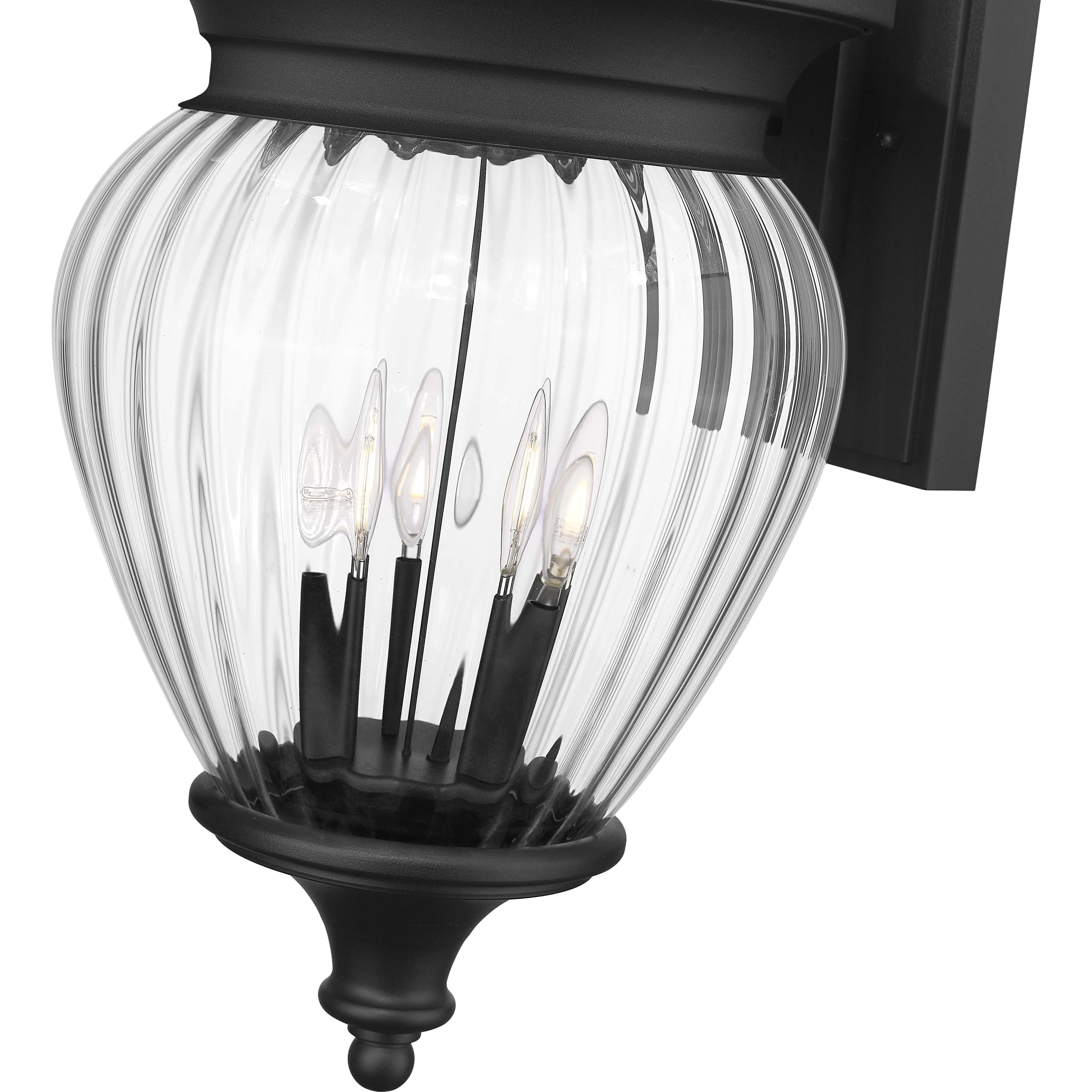 Davina Outdoor Wall Light in Black, G9