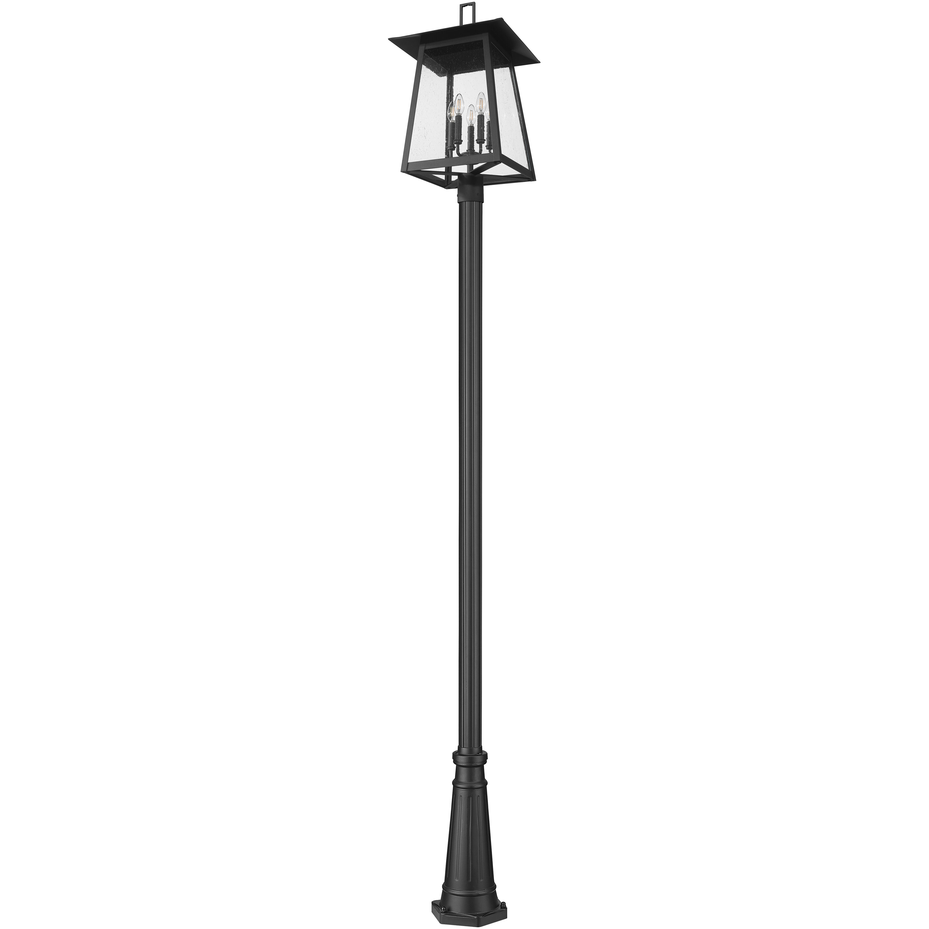 Rainer 5 Light 121.5 inch Black Outdoor Post Mounted Fixture in G9