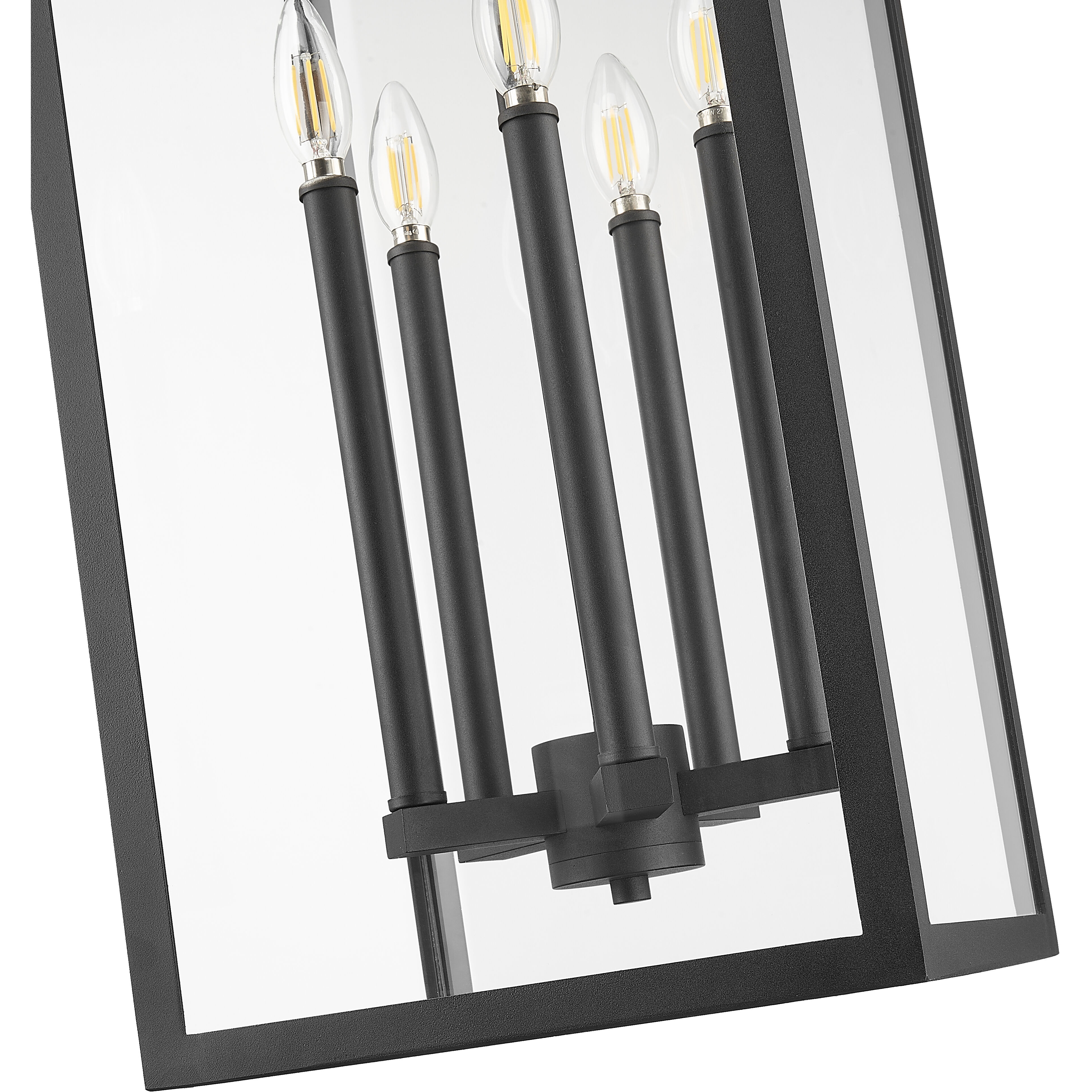 Nova 5 Light 12.5 inch Black Outdoor Chain Mount Ceiling Fixture