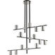 Calumet 12 Light 44 inch Matte Black and Polished Nickel Chandelier Ceiling Light in Hammered White and Brushed Nickel