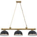 Cordon 3 Light 55.25 inch Heritage Brass Billiard Ceiling Light