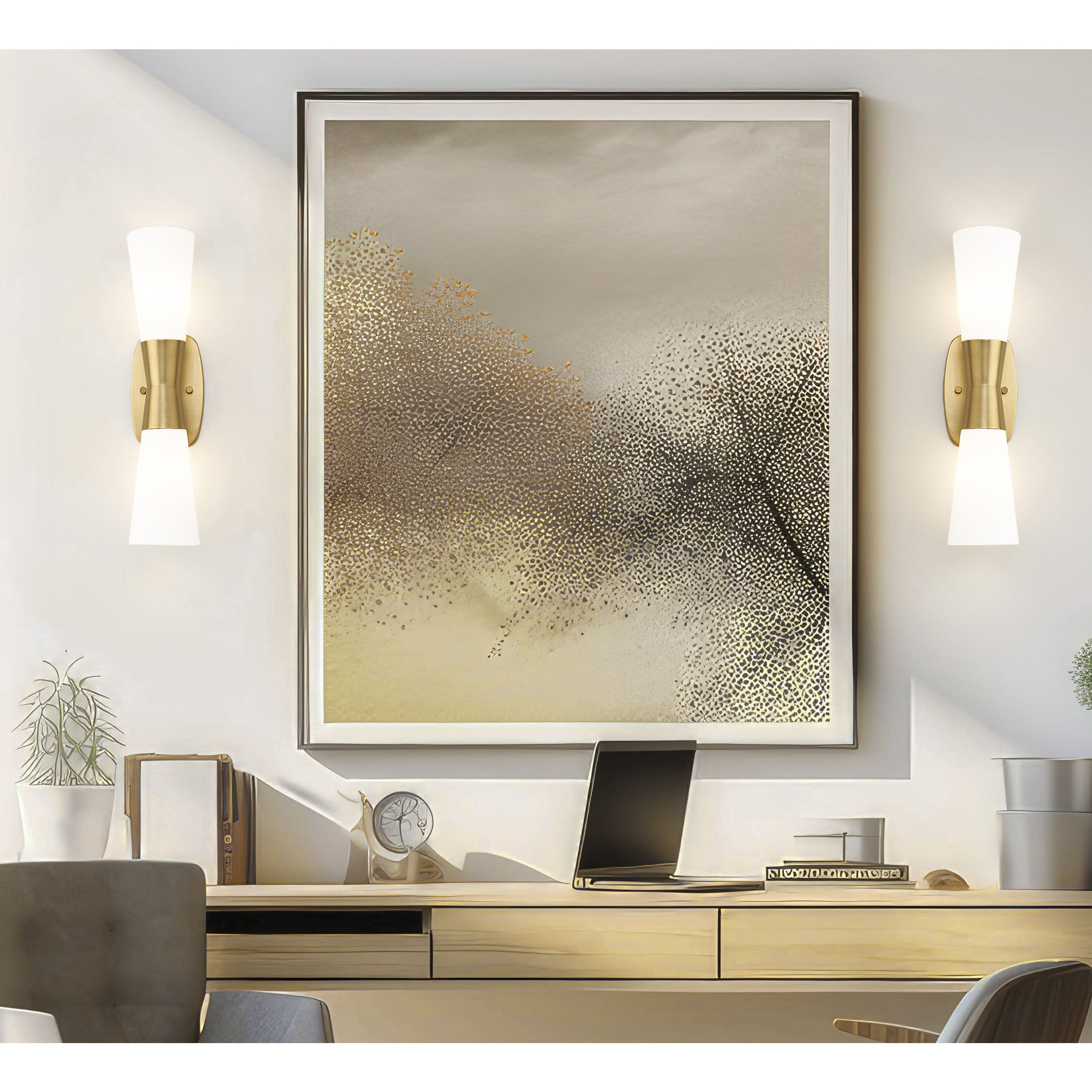 Emrys Wall Sconce Wall Light in Modern Gold