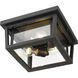 Seoul 3 Light 12 inch Black Outdoor Flush Mount