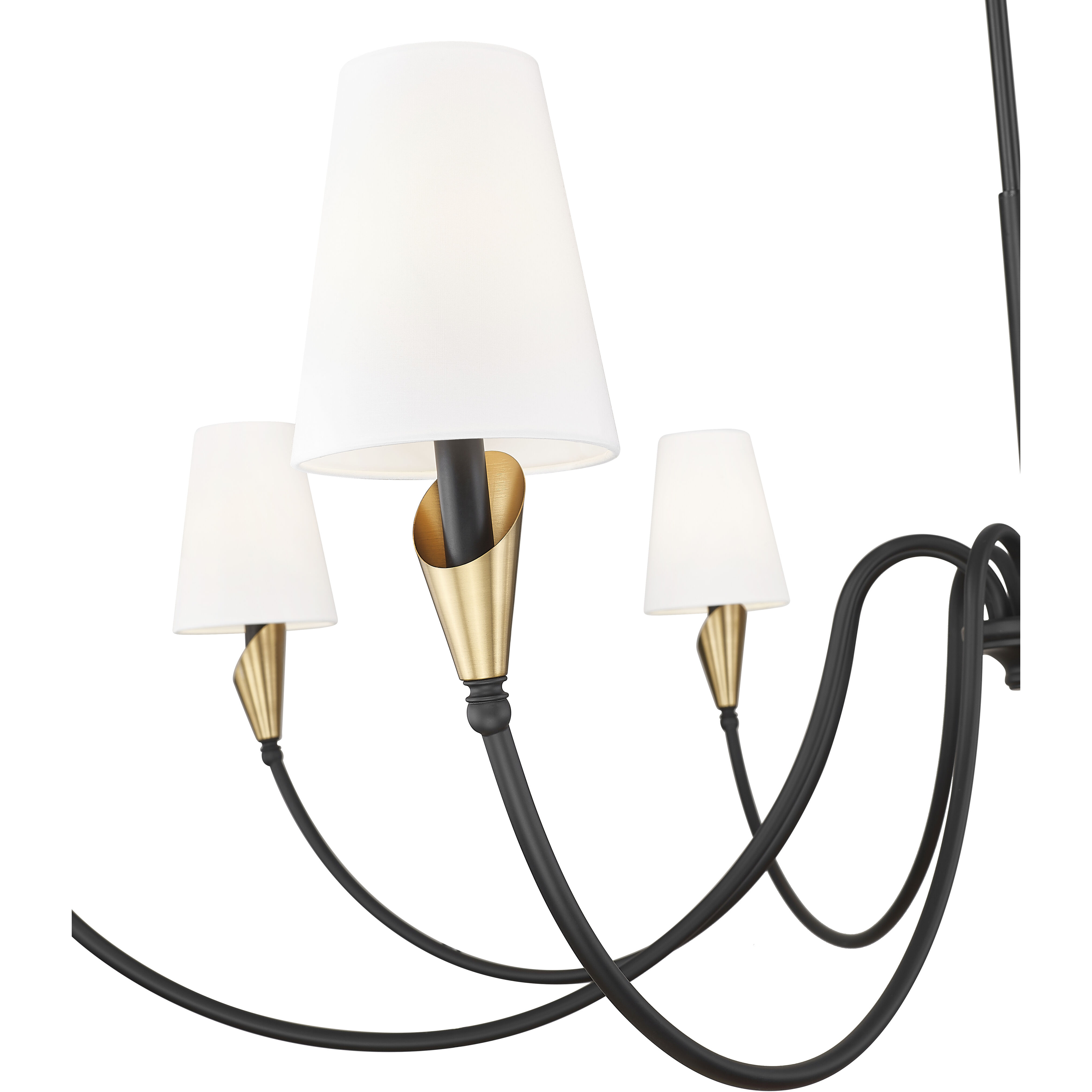Claudelle 8 Light 65 inch Matte Black and Modern Gold Chandelier Ceiling Light