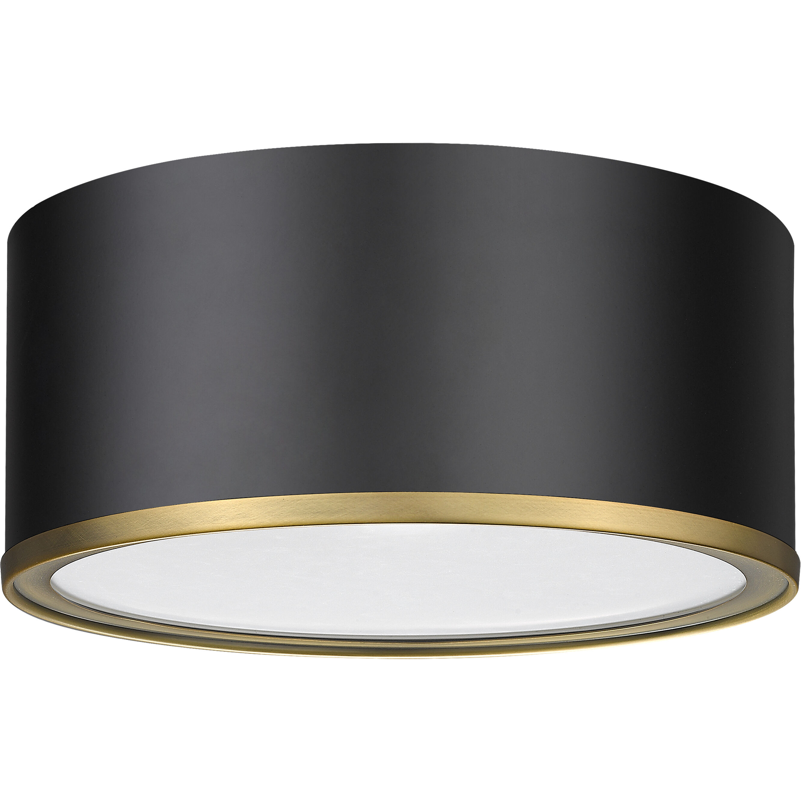 Arlo 2 Light 12.25 inch Matte Black and Rubbed Brass Flush Mount Ceiling Light