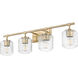Landon 4 Light 32 inch Modern Gold Vanity Wall Light