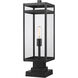 Nuri 1 Light 23 inch Black Outdoor Pier Mounted Fixture
