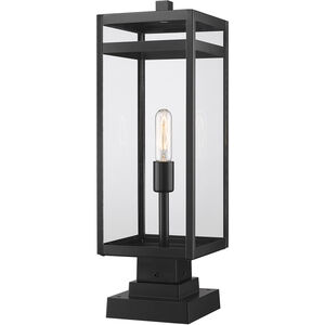 Nuri 1 Light 23 inch Black Outdoor Pier Mounted Fixture