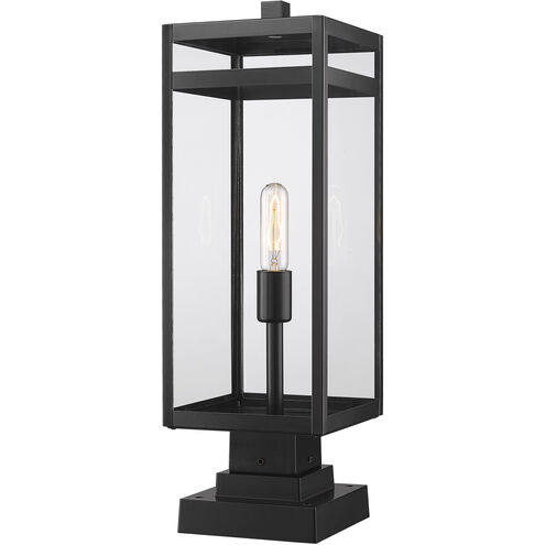 Nuri 1 Light 23 inch Black Outdoor Pier Mounted Fixture