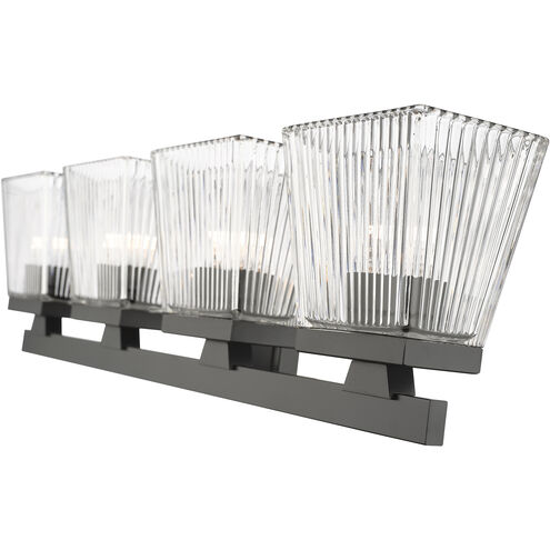 Astor 4 Light 29 inch Matte Black Vanity Wall Light