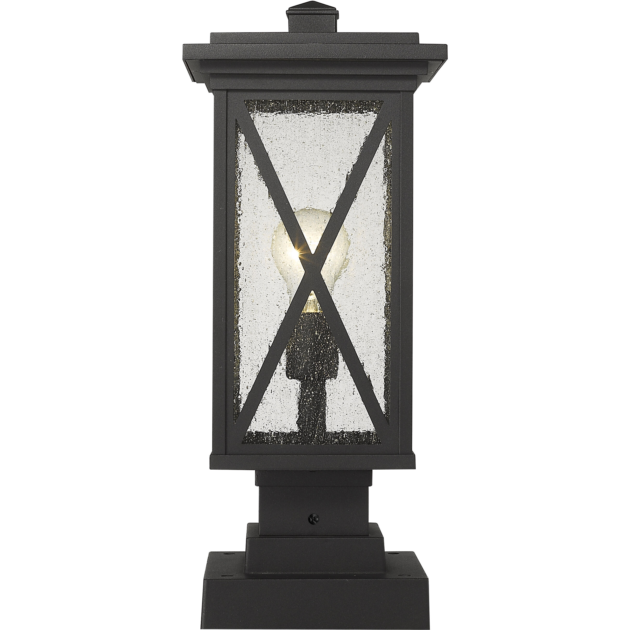 Brookside 1 Light 18.25 inch Black Outdoor Pier Mounted Fixture