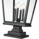 Raphael 4 Light 35 inch Sand Black Outdoor Pier Mounted Fixture in Soft Sand Black