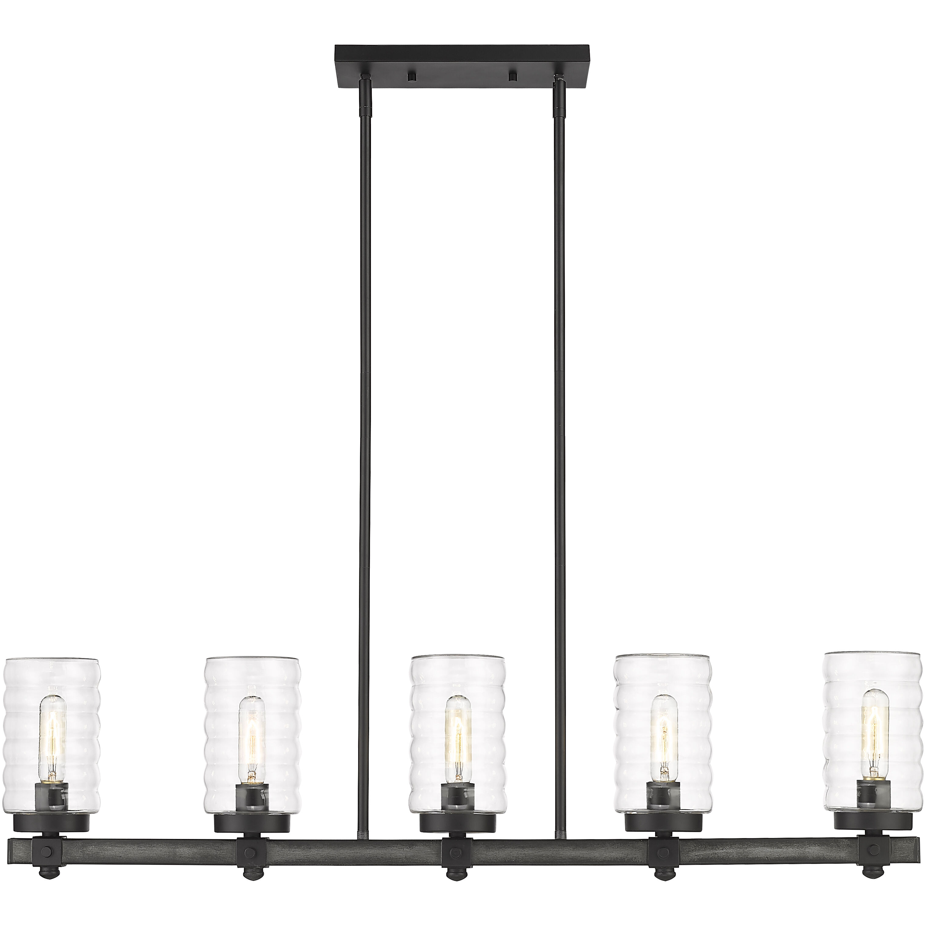Tahoe 5 Light 4.5 inch Ashen Barnboard Outdoor Linear Chandelier