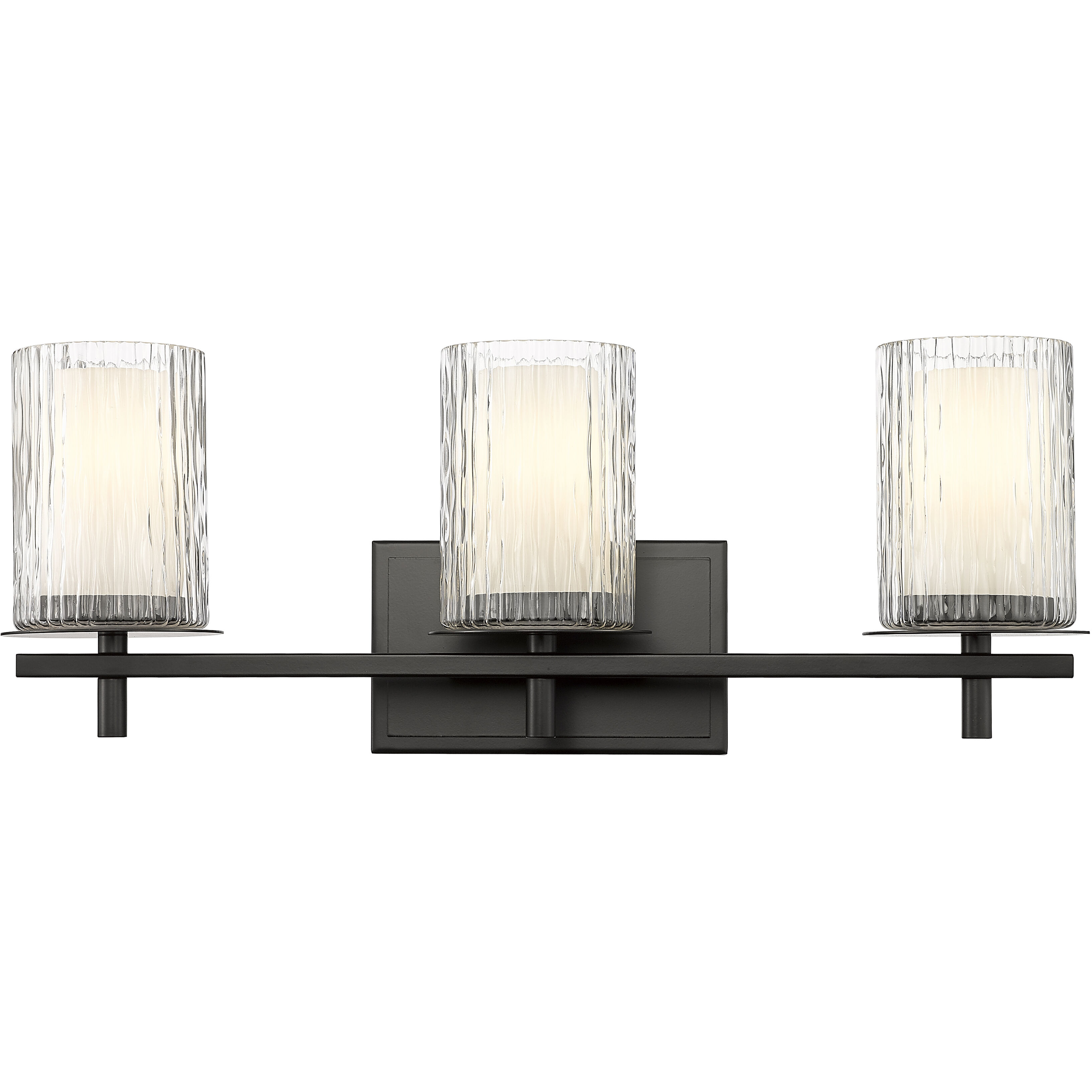Grayson 3 Light 23 inch Matte Black Vanity Wall Light