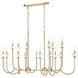 Allistair Linear Chandelier Ceiling Light in Modern Gold