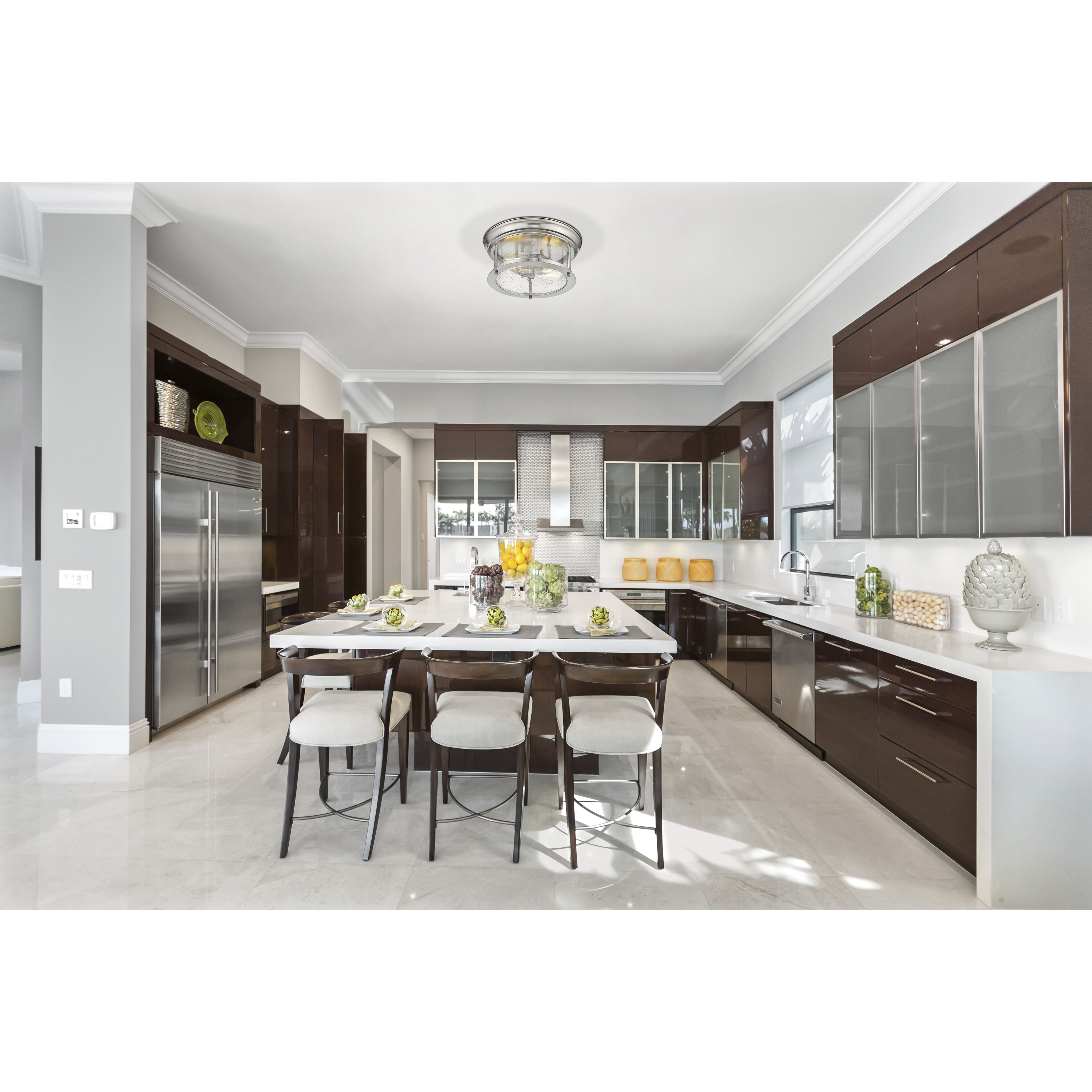 Sonna 2 Light 11 inch Brushed Nickel Flush Mount Ceiling Light