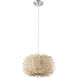 Sora 1 Light 16 inch Brushed Nickel Pendant Ceiling Light in Natural Willow