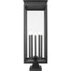 Nova 5 Light 36.75 inch Black Outdoor Pier Mounted Fixture in Clear Glass