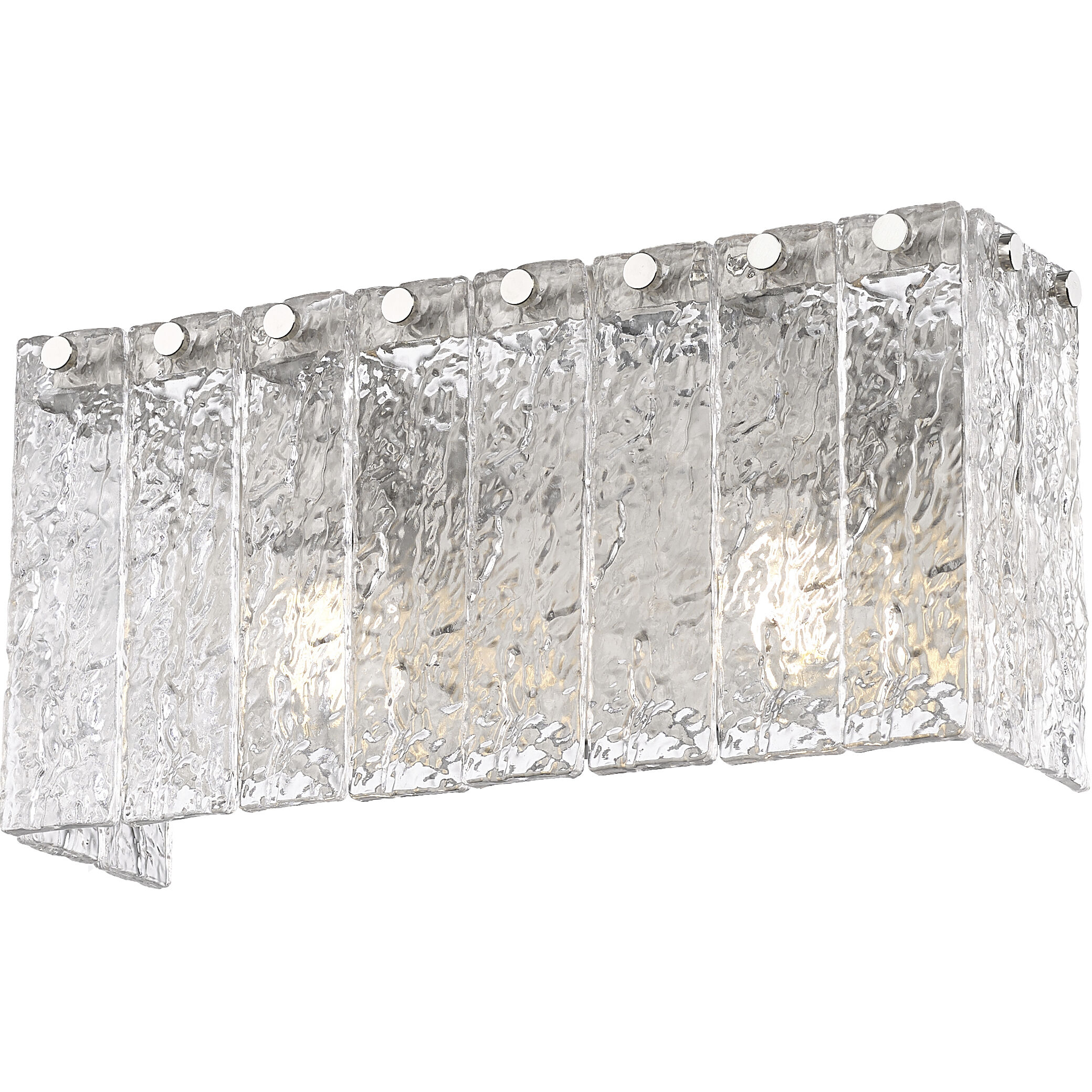 Glacier 2 Light 15 inch Brushed Nickel Vanity Wall Light