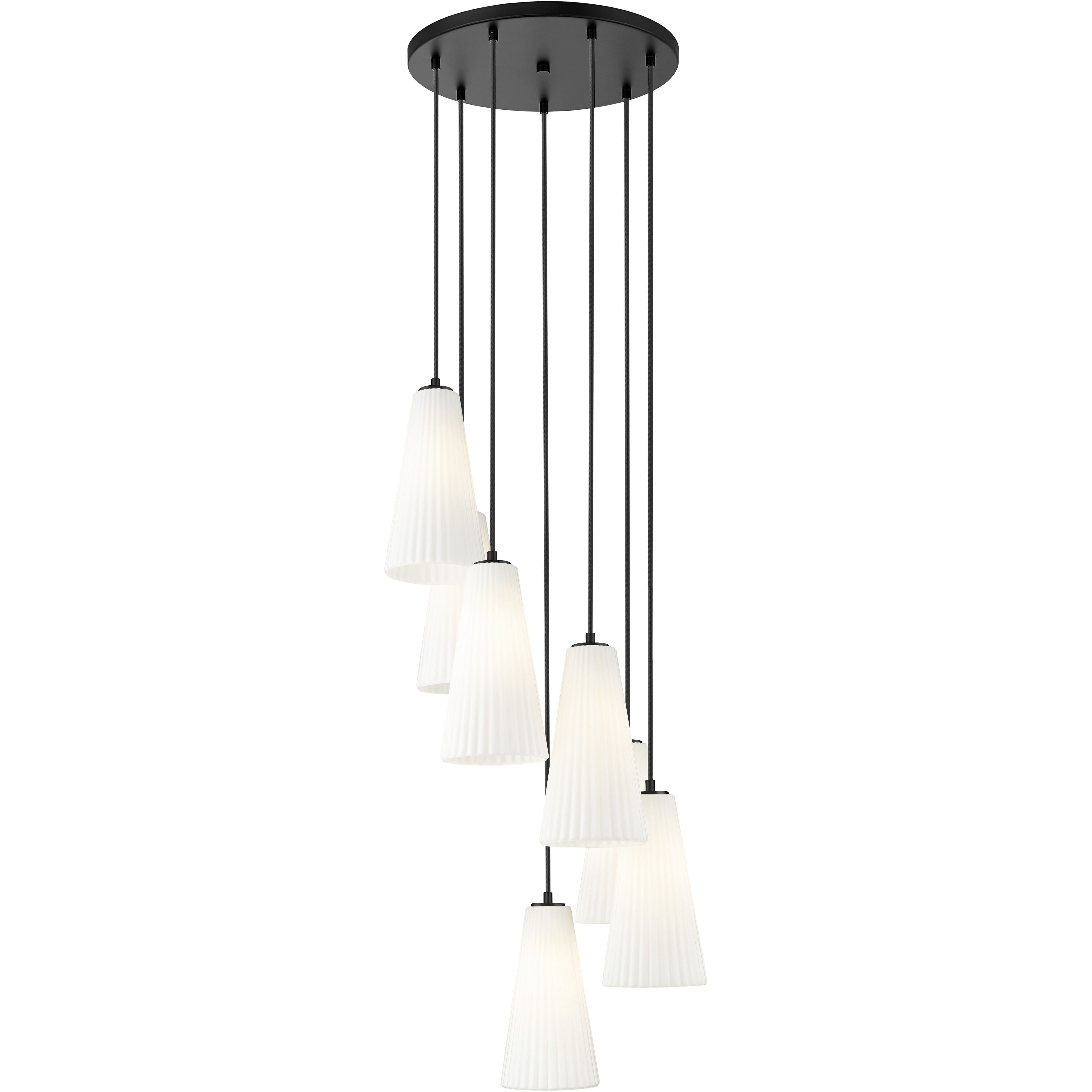 Farrell 7 Light 18 inch Matte Black Chandelier Ceiling Light