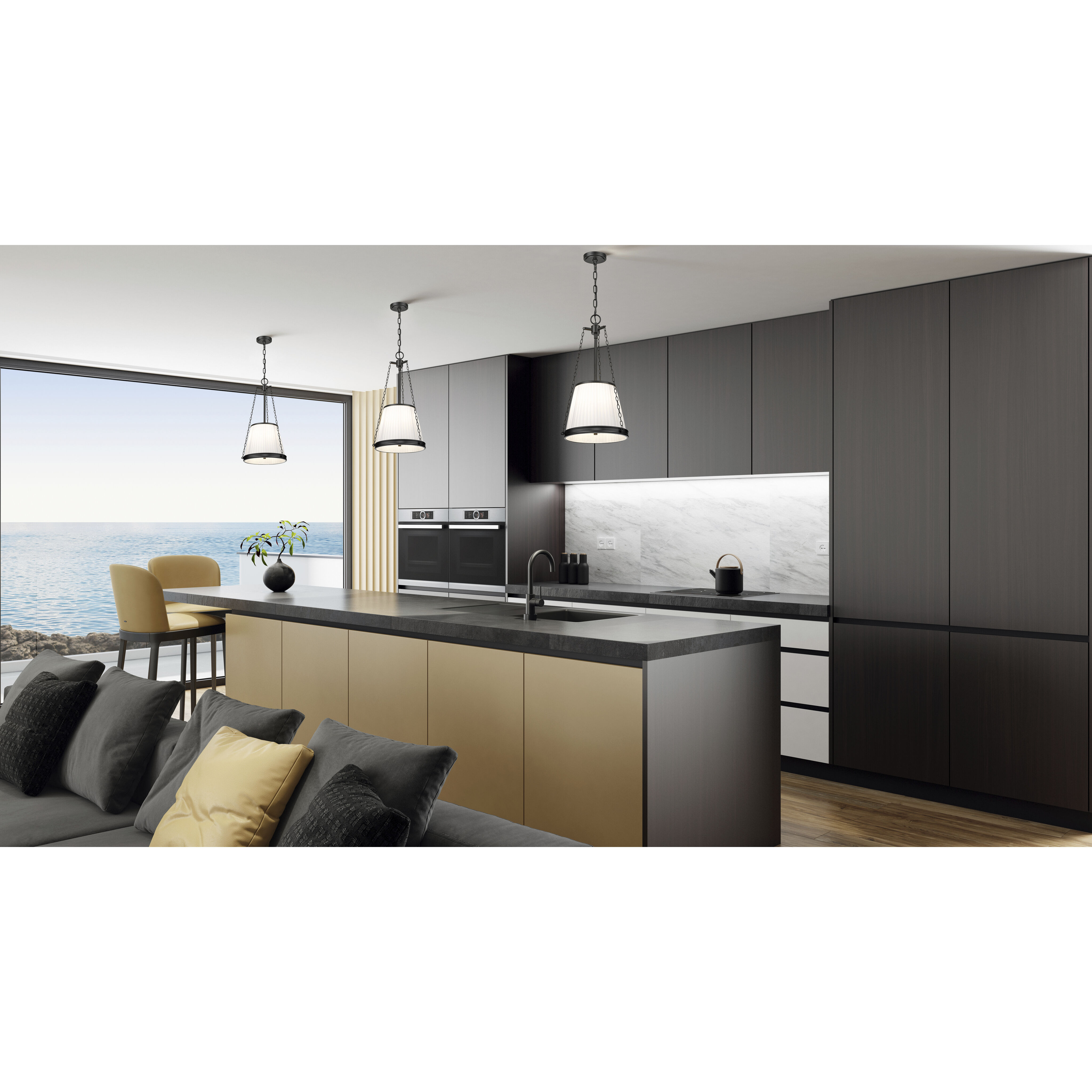 Madeline 4 Light 12 inch Matte Black Pendant Ceiling Light