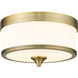 Cosmopolitan 3 Light 13.75 inch Heritage Brass Flush Mount Ceiling Light