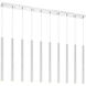 Forest LED 56.5 inch Chrome Linear Chandelier Ceiling Light in 10, 37, Chrome Steel