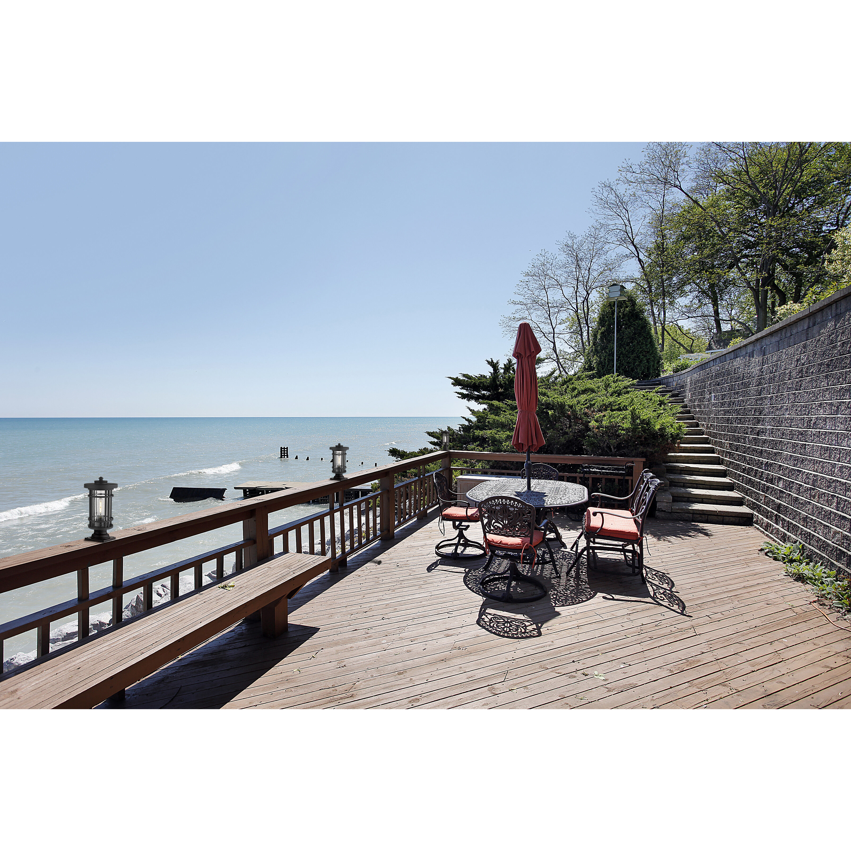 Jordan 1 Light 16.75 inch Oil Rubbed Bronze Outdoor Pier Mounted Fixture in 5.25