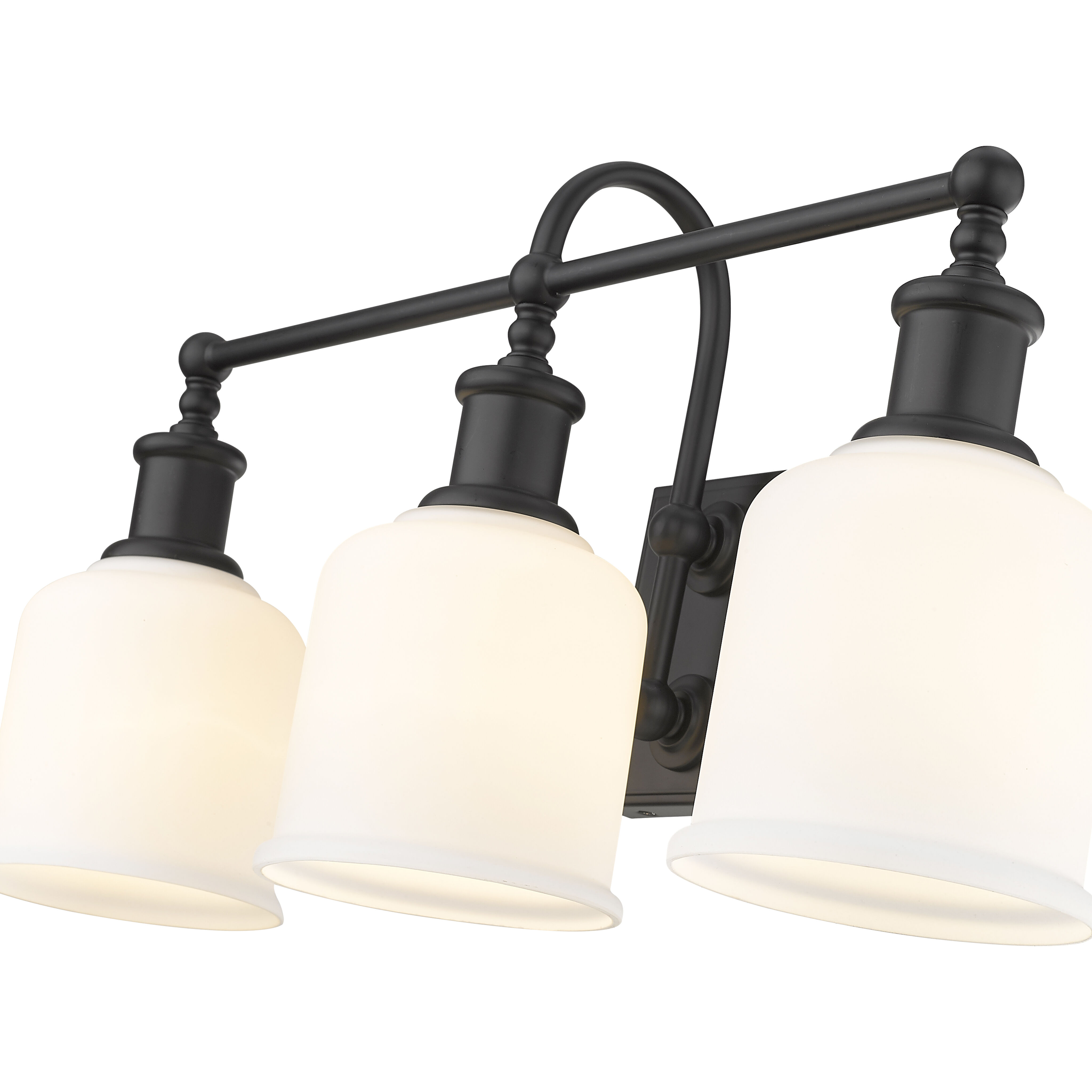 Bryant 3 Light 24 inch Matte Black Vanity Wall Light