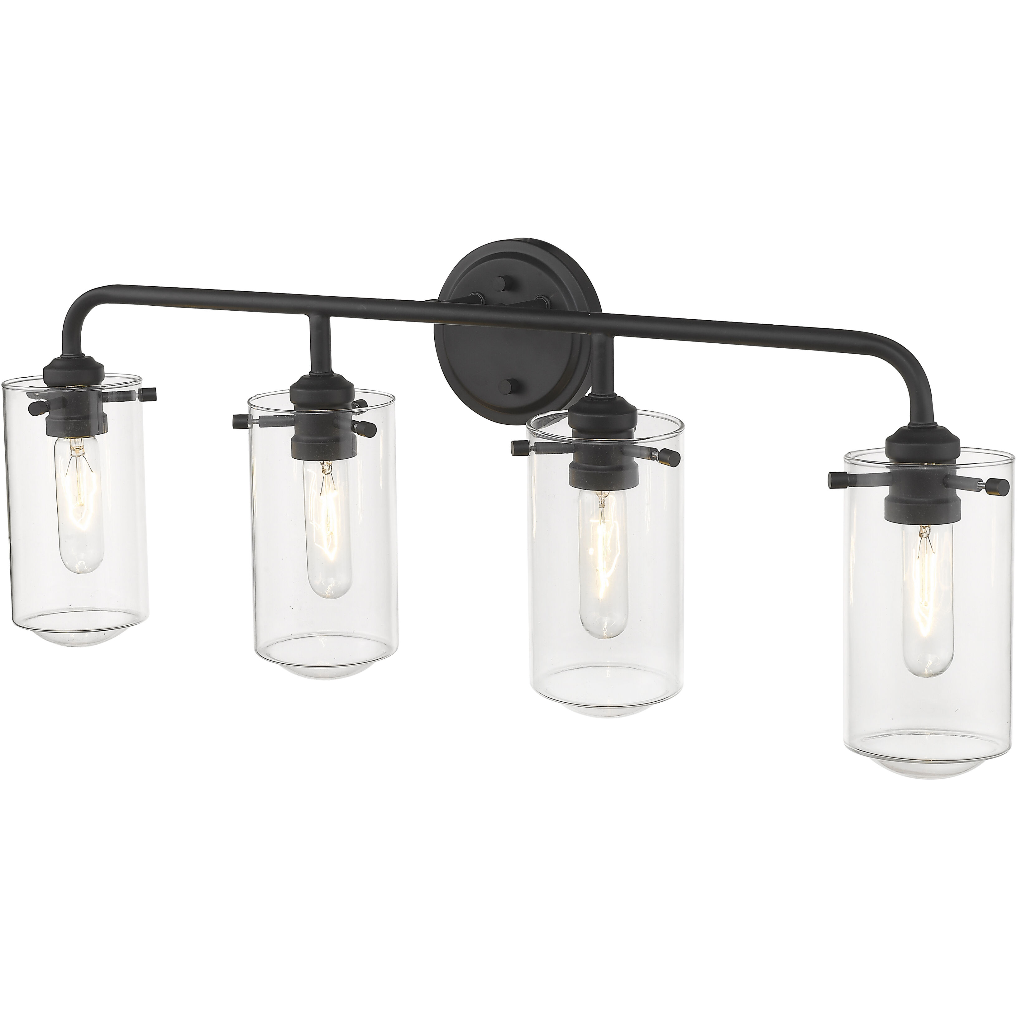 Delaney 4 Light 30 inch Matte Black Vanity Wall Light