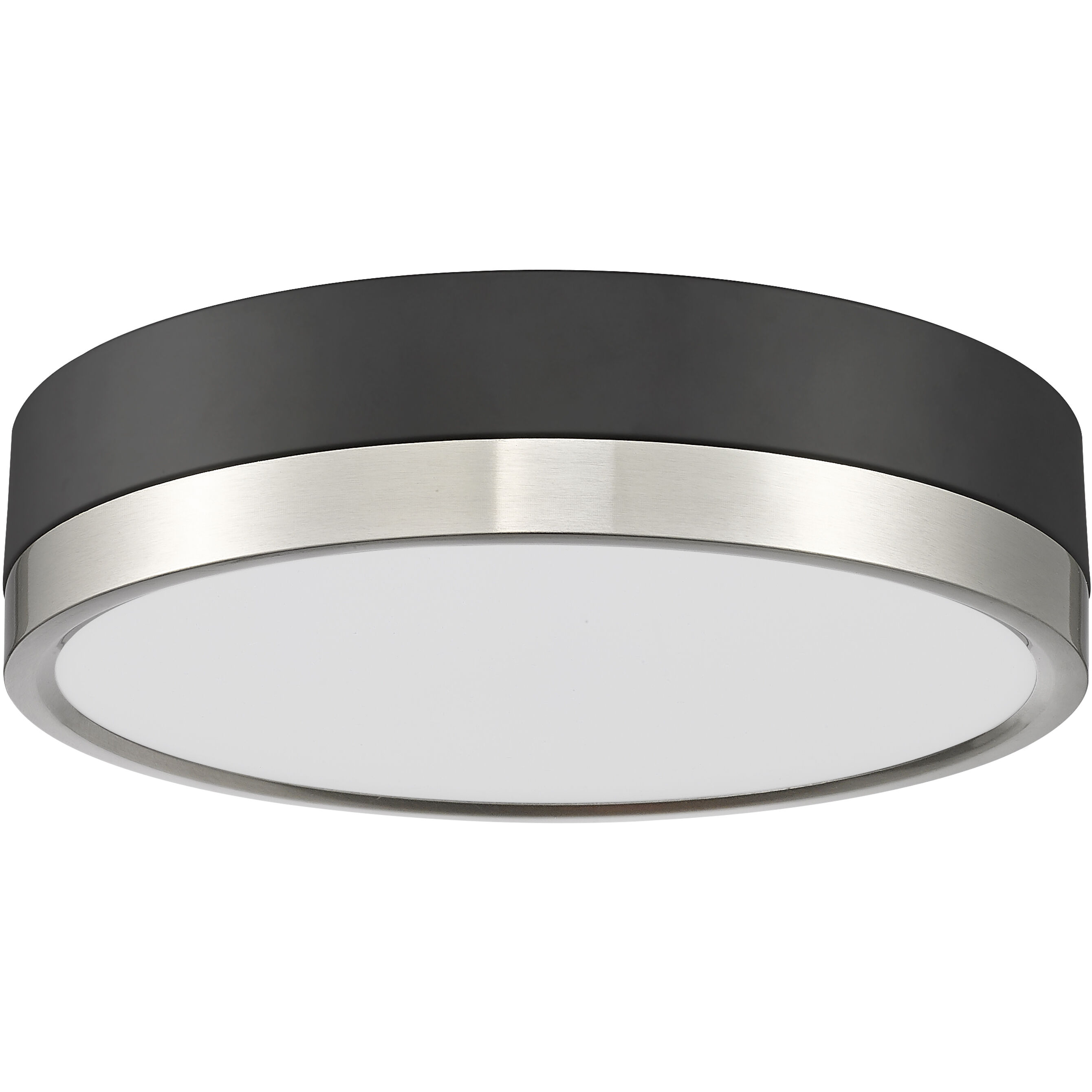 Algar LED 12 inch Matte Black and Brushed Nickel Flush Mount Ceiling Light