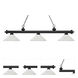 Riviera 3 Light 56.75 inch Matte Black Billiard Ceiling Light in 15.4, Angular White Linen Glass