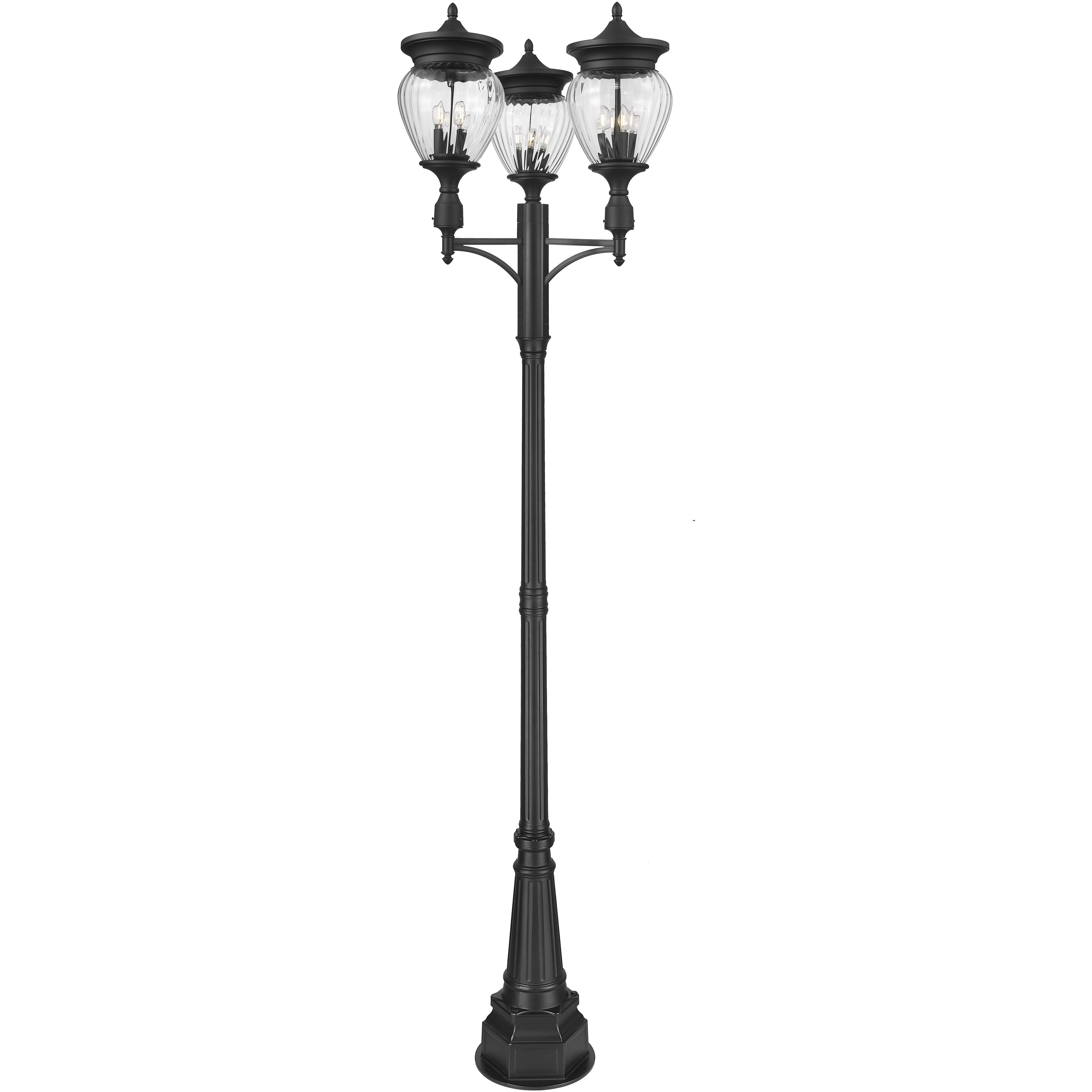 Davina 4 Light 120.25 inch Black Outdoor Post Mounted Fixture in G9