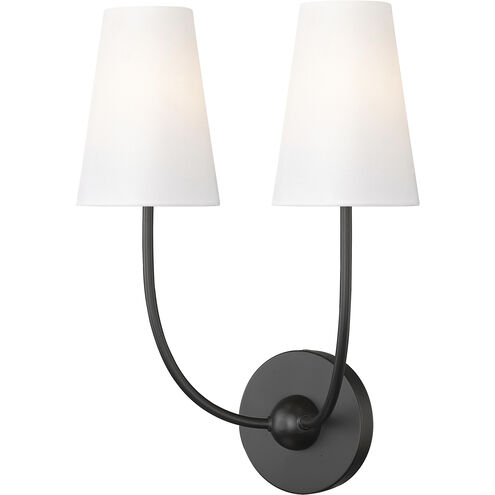 Shannon 2 Light 12.75 inch Matte Black Wall Sconce Wall Light