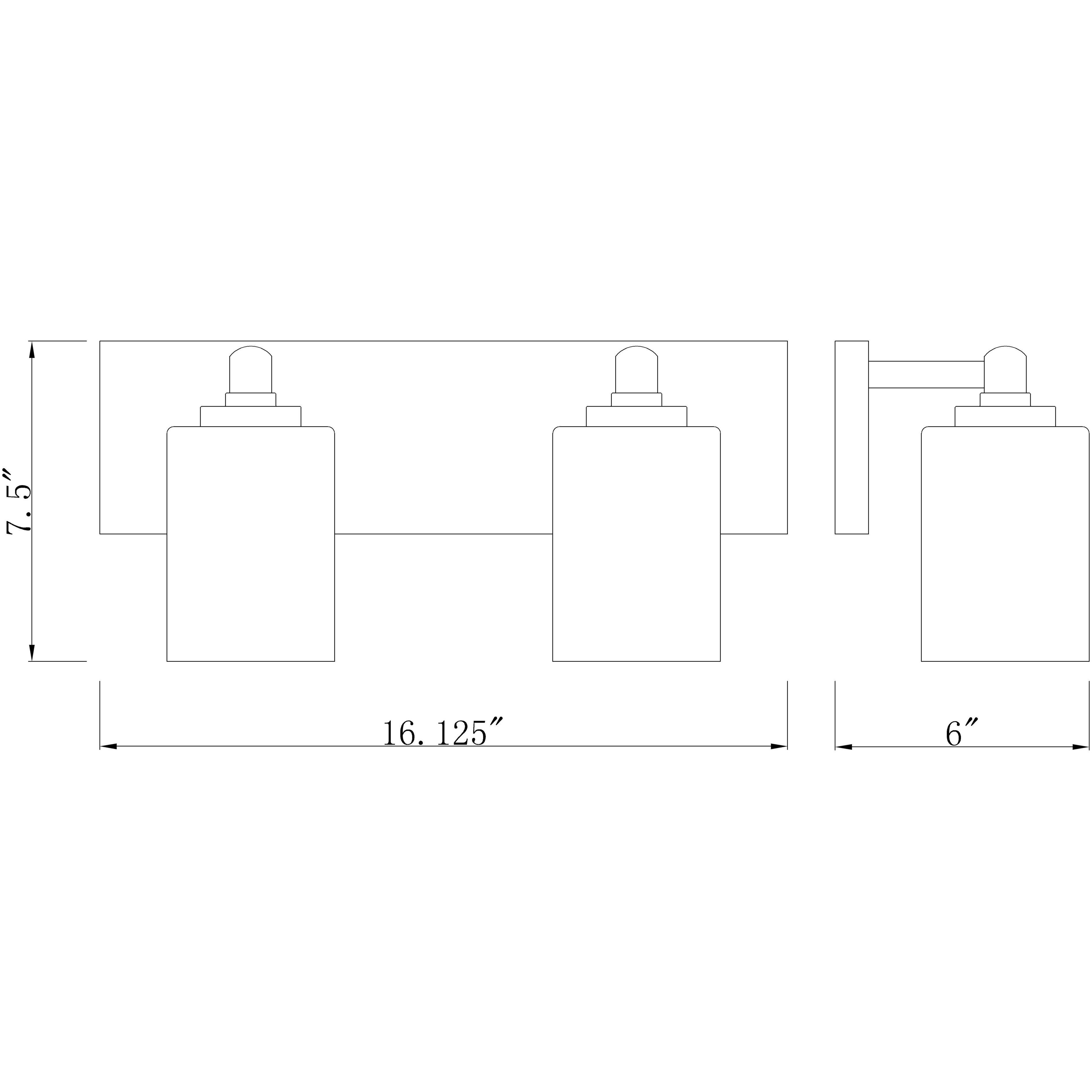 Soledad 2 Light 16.25 inch Matte Black Vanity Wall Light