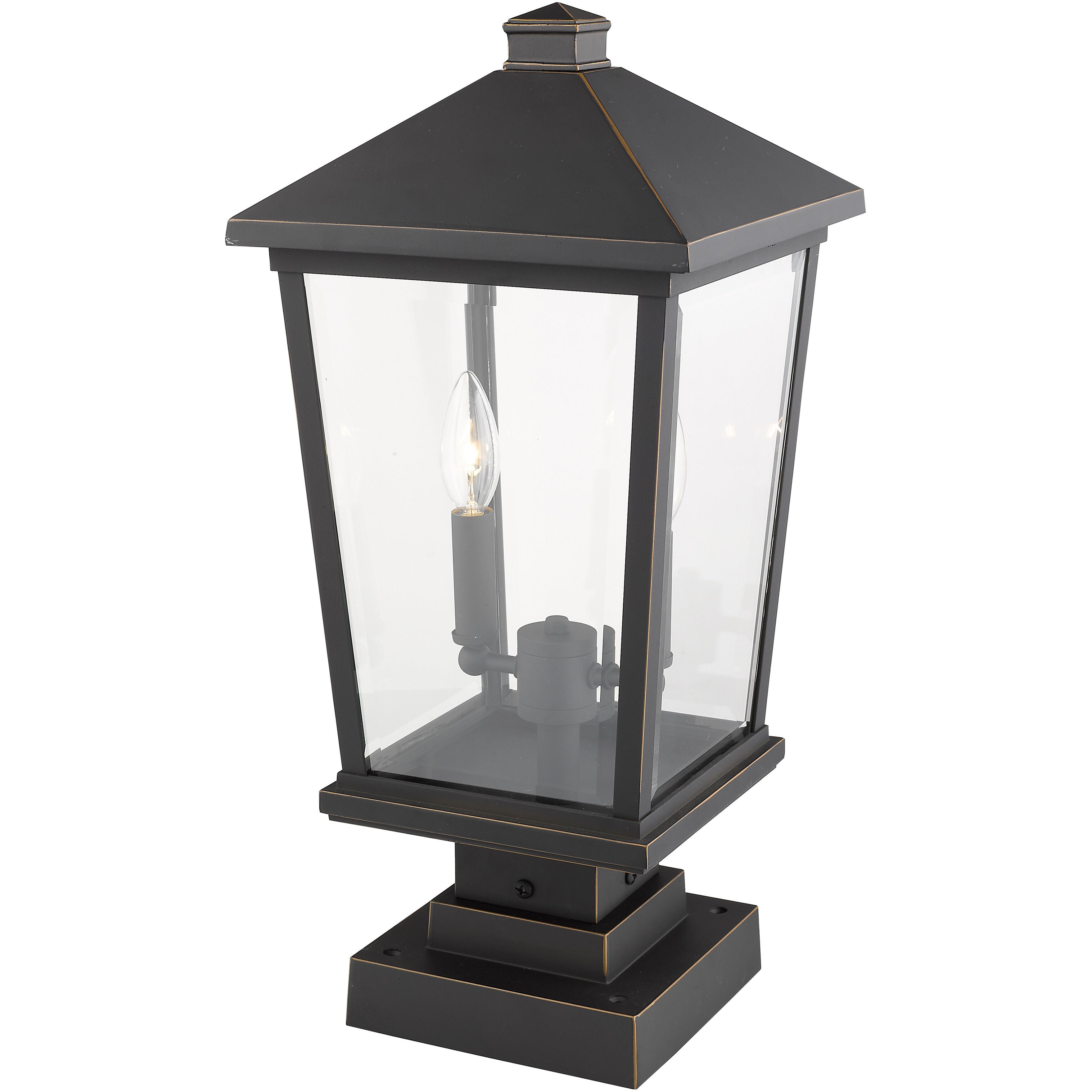 Beacon 2 Light 22 inch Oil Rubbed Bronze Outdoor Pier Mounted Fixture in 8.5